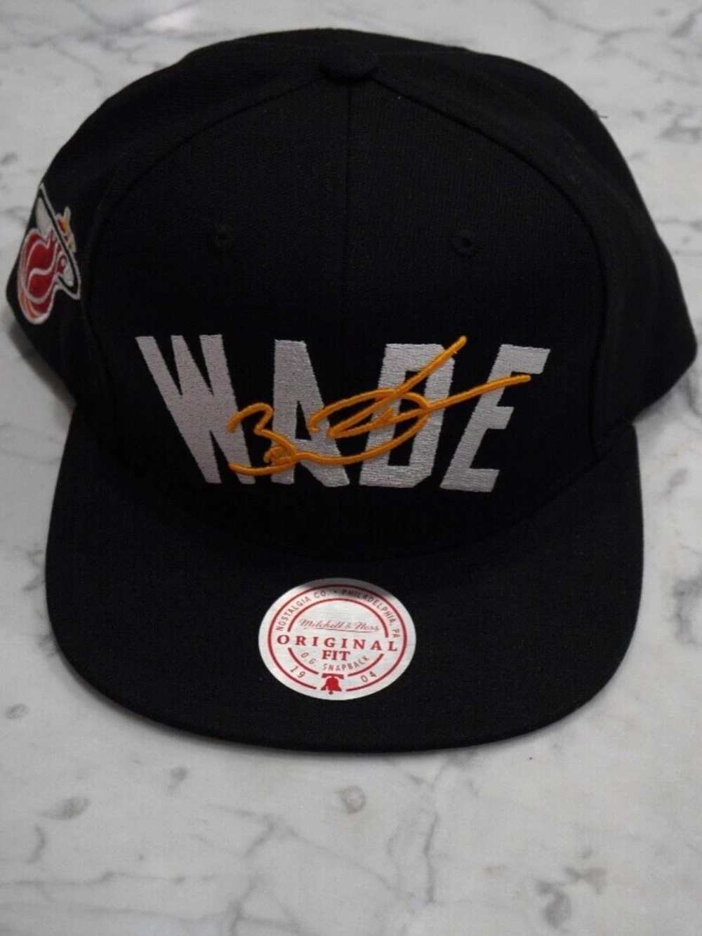 Mitchell & Ness Wade Signature Hat New Miami Heat Original Fit NBA Snapback